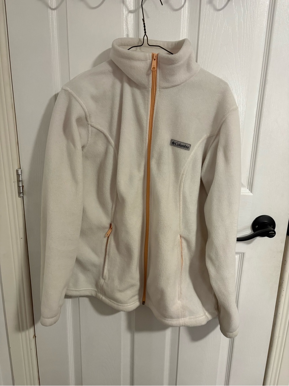 Columbia Women’s White Fleece Jacket with Peach Zipper